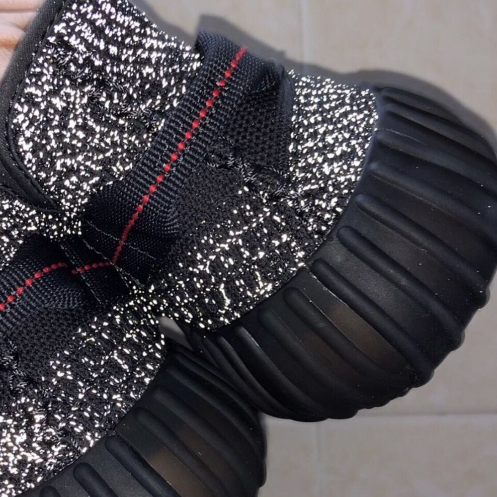 Adidas Originals Yeezy Boost 350 V2 Black Static Reflective Women's Shoes - Picture 7 of 8